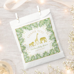 Sacolinha Dourado Safari Tropical Chá de fraldas Treme Favor