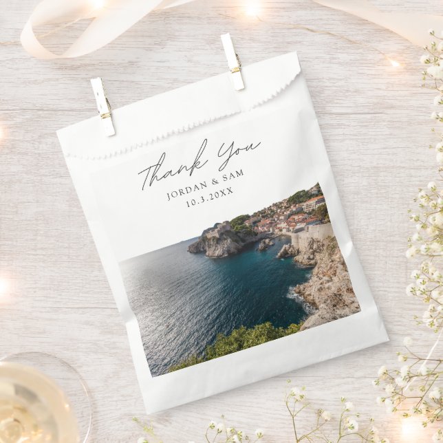 Sacolinha Dubrovnik Wedding Favor Croata Obrigado Foto (Cortado)
