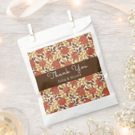 Sacolinha Dusty Brunt Orange Peony Flowers Casamento outono