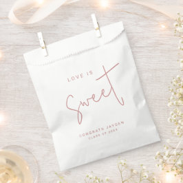 Sacolinha Dusty Pink Modern Script Love is Sweet Graduation