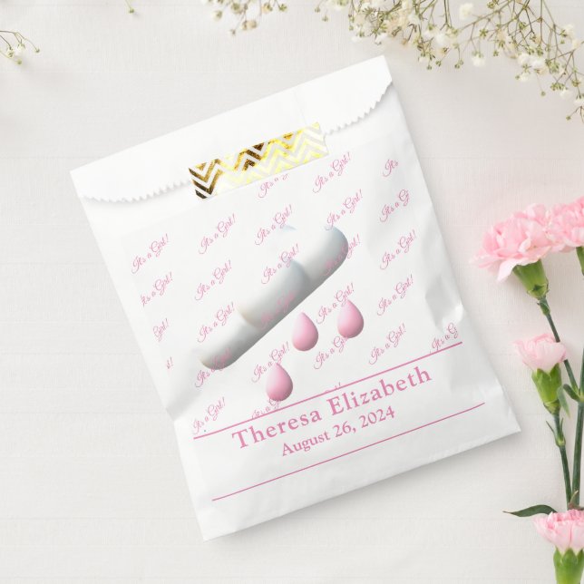 Sacolinha É um Chá de fraldas personalizável para uma garota (Selado)