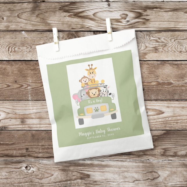 Sacolinha É um Chá de fraldas Safari Garoto Obrigado (Criador carregado)