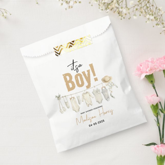 Sacolinha É um menino! Chá de fraldas Azul - Bonito e Doce (Selado)