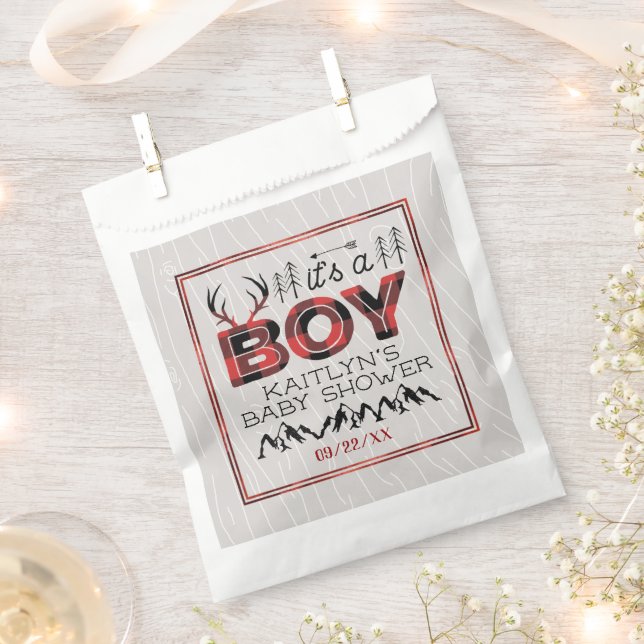 Sacolinha É um menino! Chá de fraldas de Lumberjack de Xadre (Cortado)