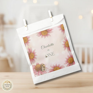 Sacolinha Echinacea em Aquarela & Abelha no 1º Aniversário