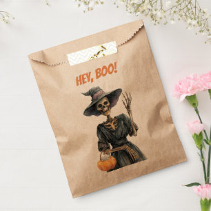 Sacolinha Ei, Boo!   Bolsas de Favor de Witch Candy Skeleton