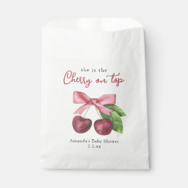 Sacolinha Ela é a cereja no chá de fraldas de cima