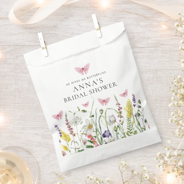 Sacolinha Ele Me Dá Chá de panela De Borboletas Flores (Cortado)