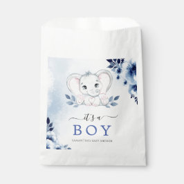 Sacolinha Elefante com Anêmonas Azuis É um Chá de fraldas