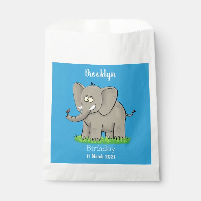 Sacolinha Elefante engraçado e bonito com desenho animado de (Frente)
