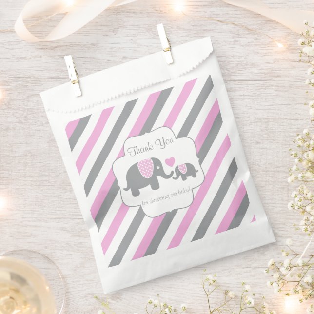 Sacolinha Elefante Rosa, Cinza Branca, Muito Obrigado (Cortado)