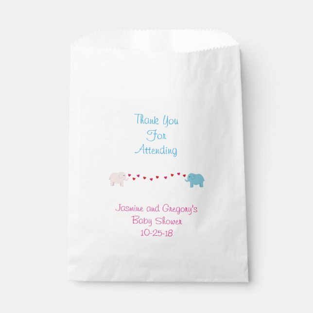 Sacolinha Elefante Twin Boy & Girl Favor Bag (Frente)