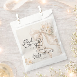 Sacolinha Elegant Bow Floral Baby Shower Thank You