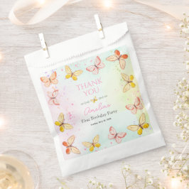 Sacolinha Elegant Butterfly Baby Girl 1st Birthday Favor Bag
