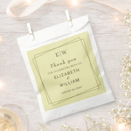 Sacolinha Elegant Frame on Celestial Yellow Monogram Wedding