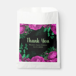 Sacolinha Elegant Hot Pink Flowers Sweet Sixteen