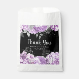 Sacolinha Elegant Lilac and Silver Flowers Sweet Sixteen