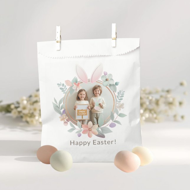 Sacolinha Elegant Pastel Easter Photo Favor Bags (Criador carregado)
