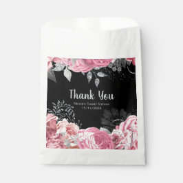 Sacolinha Elegant Pink and Silver Flowers Sweet Sixteen