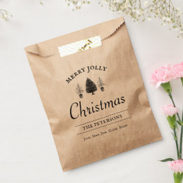 Sacolinha Elegant Vintage Rustic Merry Jolly Christmas