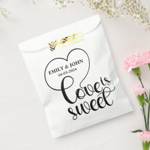 Sacolinha Elegante Amor É Doce caligrafia Coração