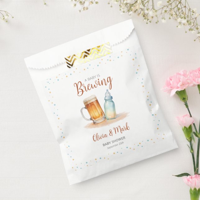 Sacolinha Elegante Aquarela Um Bebê está criando Chá de fral (Selado)