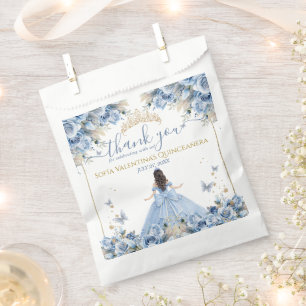 Sacolinha Elegante Bebê Azul Dourado Quinceañera Princesa La