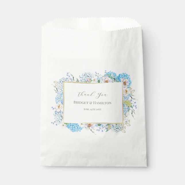 Sacolinha Elegante Blue Hydrangea (Frente)