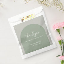 Elegante Boho Arco Verde Sage de Agradecimento Cas