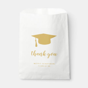 Sacolinha Elegante Boné de formatura Dourado e Branco Obrig