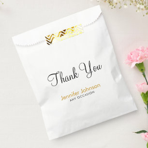 Sacolinha Elegante Branco Preto Obrigado Script Personalizad