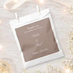 Sacolinha Elegante Casamento De Taupe Obrigado A Favorecer B