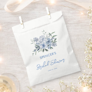 Sacolinha Elegante Chá de panela Azul Derrante Floral