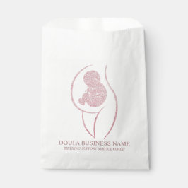 Sacolinha Elegante Doula e Bebê em Ouro Rosé