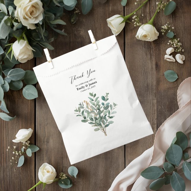 Sacolinha Elegante Eucalyptus Greenery Favor Bag (Criador carregado)