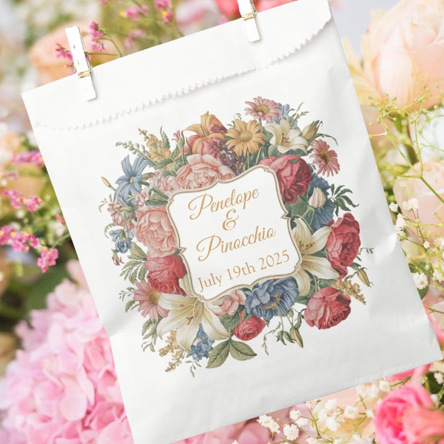 Sacolinha Elegante Floral Wedding Favor Bag (Criador carregado)