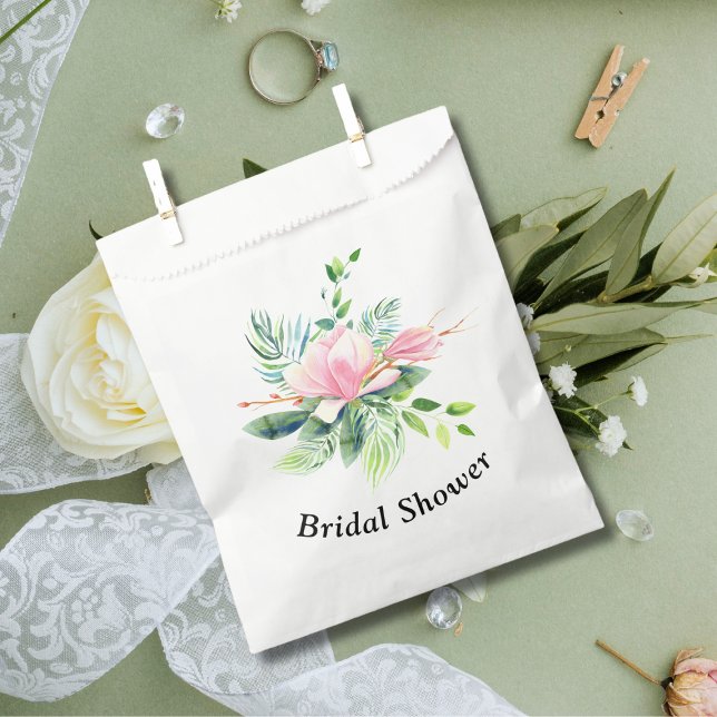 Sacolinha Elegante Magnolia Rosa Chá de panela de Aquarela (Criador carregado)