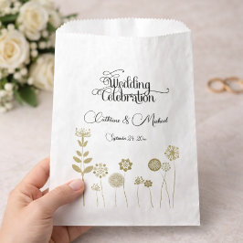 Sacolinha Elegante Minimalismo Floral Dourado Atemporal