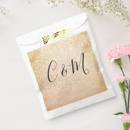 Sacolinha Elegante Monograma Dourado Casamento de Lusura Fav