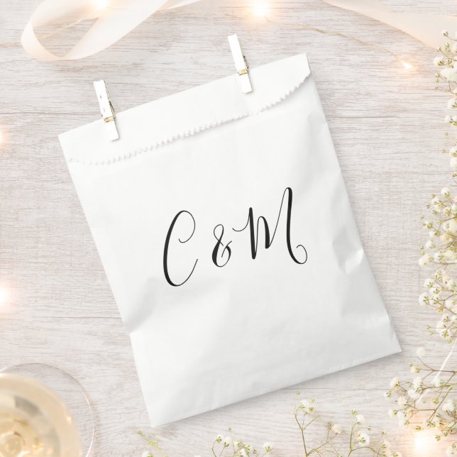 Sacolinha Elegante Monograma Preto e Branco (Cortado)