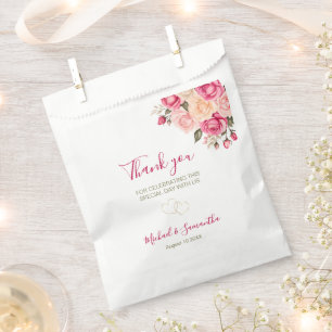 Sacolinha Elegante Rosa Fúcsia e Casamento de Rosa Marfim