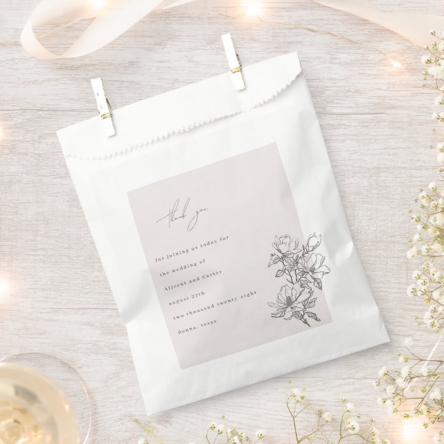 Sacolinha Elegante Simples Com Flores De Arte De Linha & Bor (Cortado)