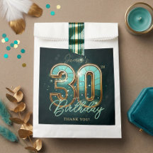 Elegante Teal e Dourado 30º Aniversário Moderno Lu
