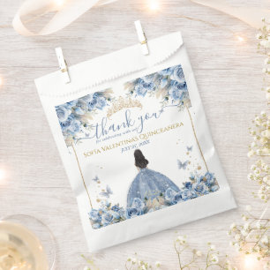 Sacolinha Elegante Tiara de Princesa Quinceanera Azul Bebê D