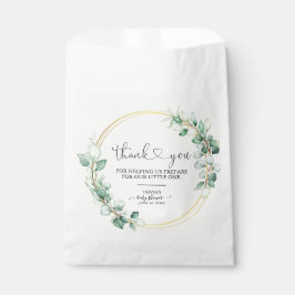 Sacolinha Elegante Verde Eucalyptus Chá de fraldas Muito Obr