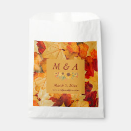 Sacolinha Elegante Vermelho Dourado Outono Deixa Saco de Pre