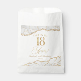 Sacolinha Elegante White Dourado Agate 18ª Festa de aniversá