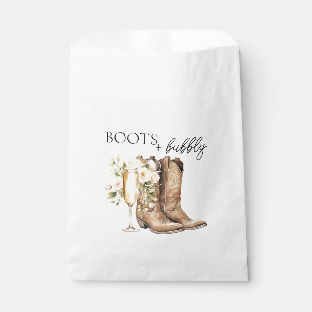 Sacolinha Elegantes Botas e Brinde de Chás de Noiva Espumant (Frente)