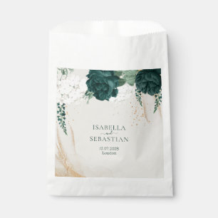 Sacolinha Emeralda e Bege Botânico Florais
