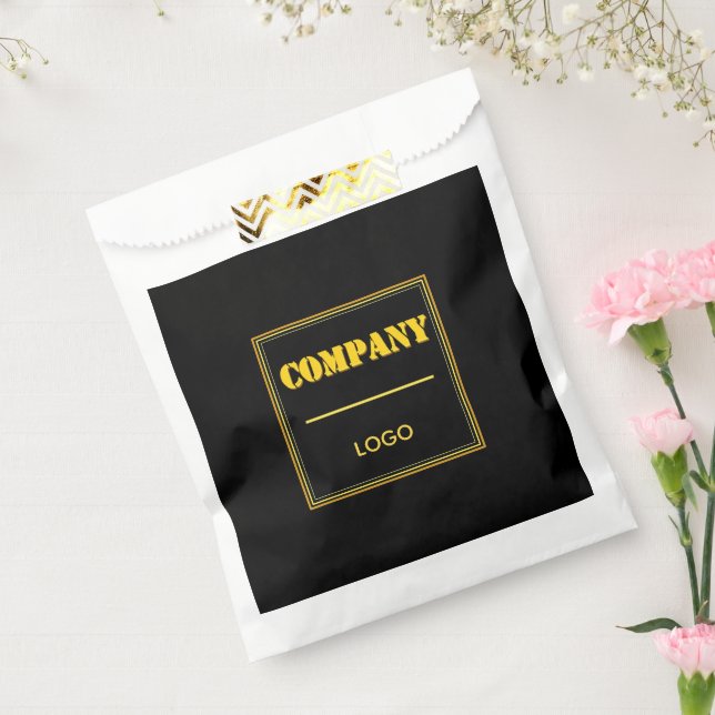 Sacolinha Empresa Personalizada Preta Moderna Personalizada  (Selado)